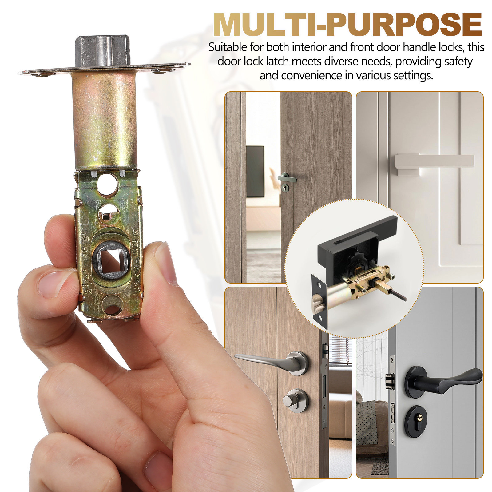 Zinc Furniture Hardware - مقبض باب أمامي داخلي قابل للتعديل،