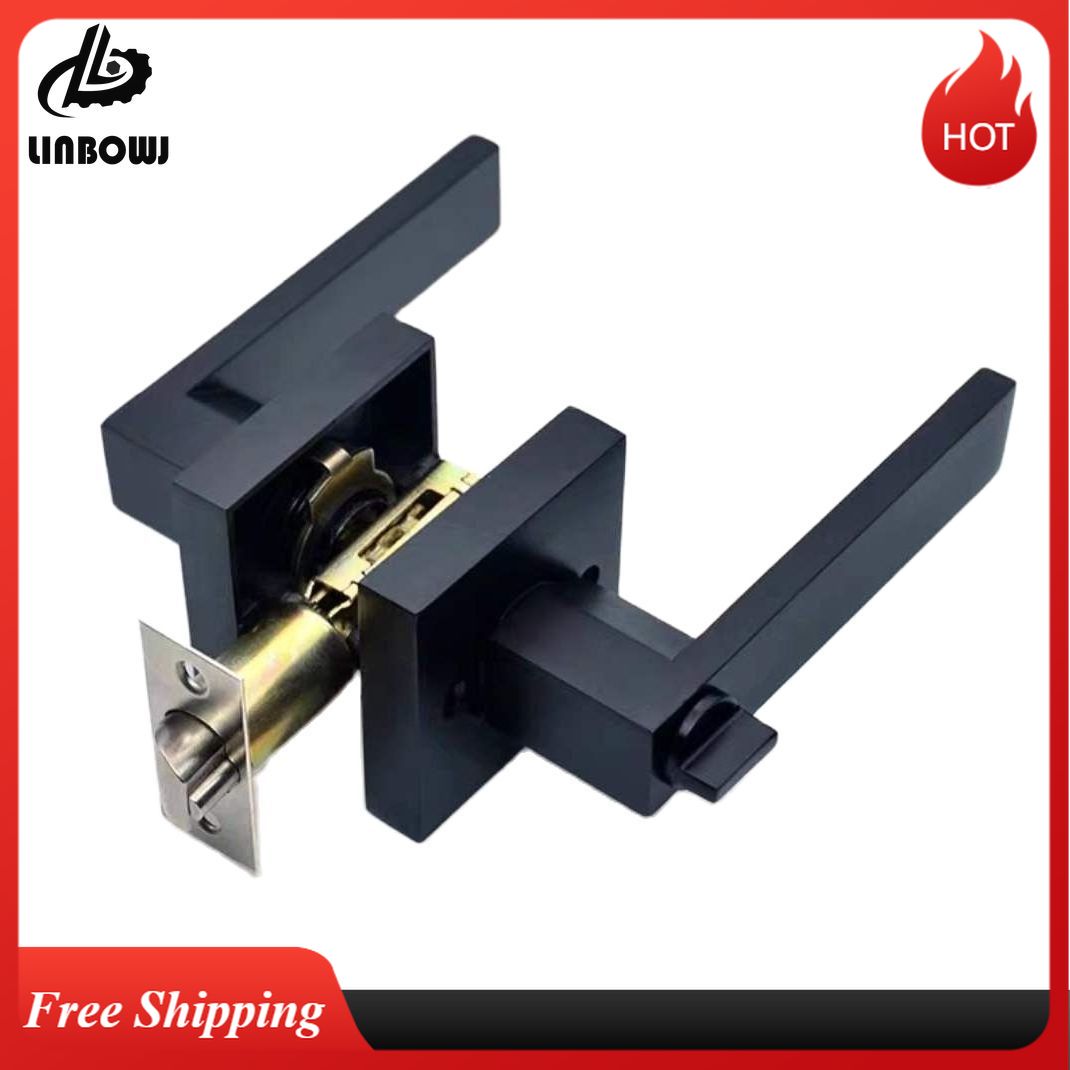 Zinc Furniture Hardware - مقبض الباب الأسود مقبض الباب قفل