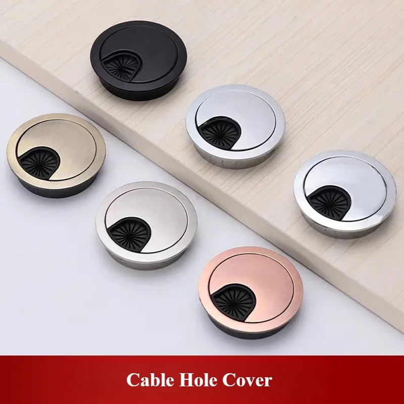 Zinc Furniture Hardware - 1 قطعة مكتب سلك ثقب غطاء