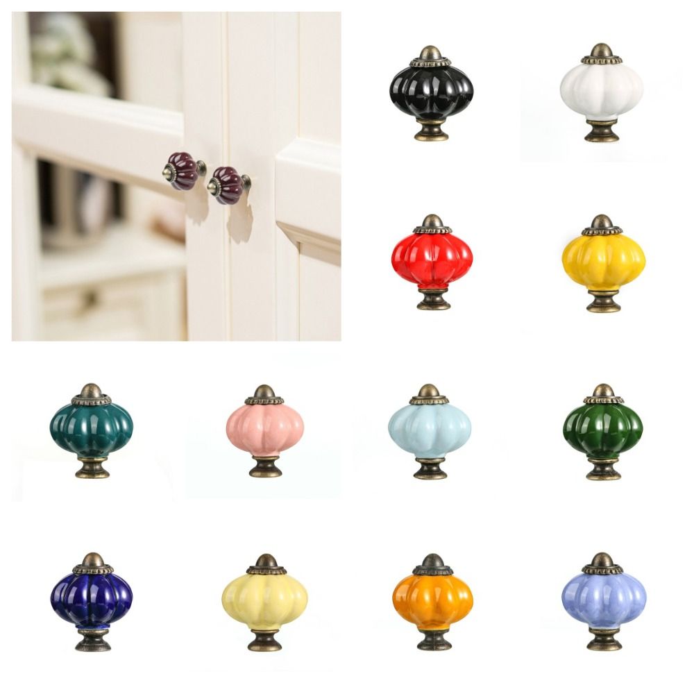 Furniture Hardware Knobs - مقبض خزائن سيراميك بسيط بفتحة واحدة
