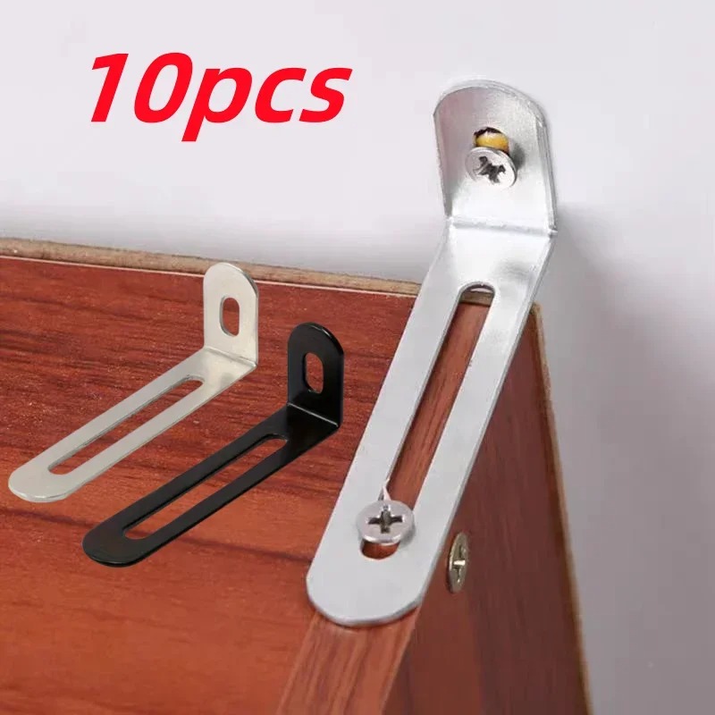 10 قطع من دعامات الزوايا القاب - مراجعة Furniture Hardware Black وسعره