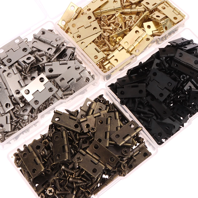50 قطعة/صندوق مفصلات + 200 مسا - مراجعة Furniture Hardware Black وسعره