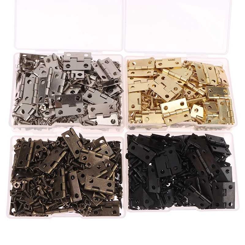 50 قطعة/صندوق مفصلات + 200 مسا - مراجعة Furniture Hardware Black وسعره