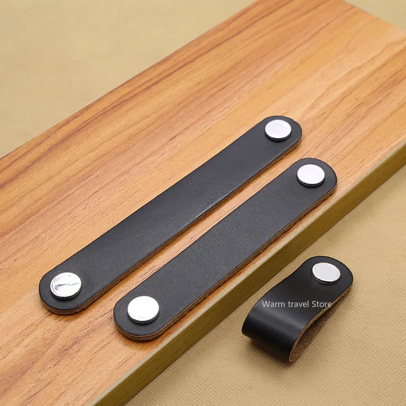 1 قطعة مقبض جلد حقيبة مقابض در - مراجعة Furniture Hardware Black وسعره